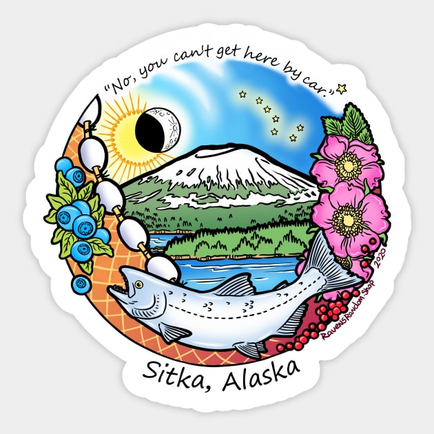 Sitka is on an Island Sticker by Raven's Random